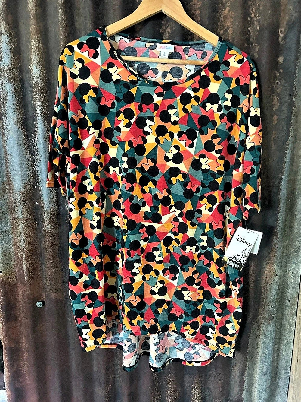Disney LuLa Roe Mickey Mouse Short Sleeve Top Multicolor -NWT